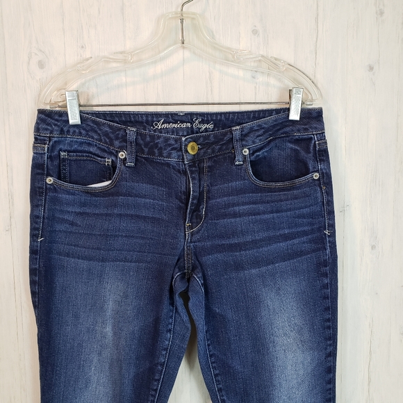 American Eagle Skinny Jeans Size 12 Short Dark Stretch Denim - Picture 5 of 7